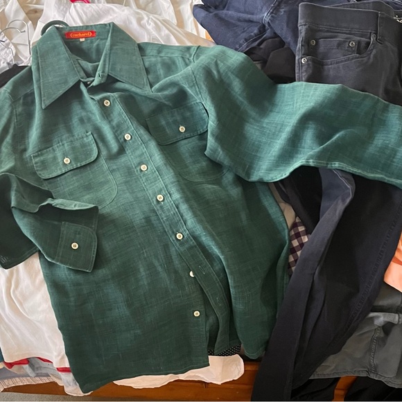 cacharel Other - Cacharel Green Linen Lightweight Shirt Jacket